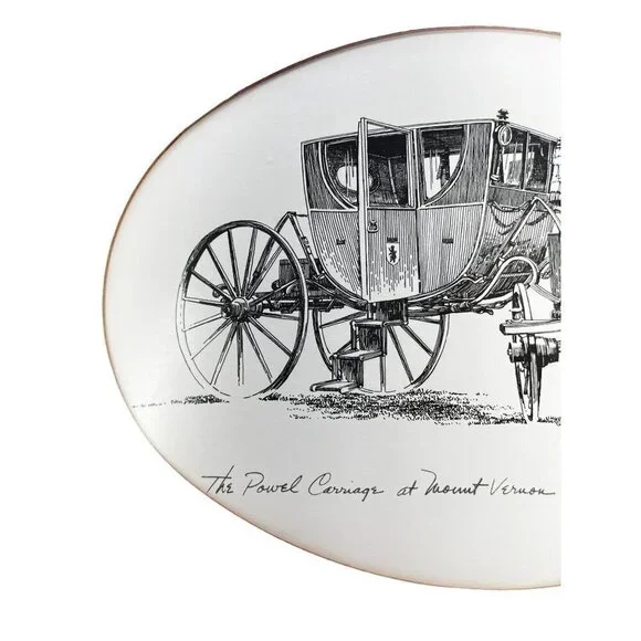 Vintage Signed Framed Lithograph of Sketch The Powel Carriage at Mount Vernon - Picture 6 of 15